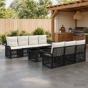 vidaXL Garden Lounge Set 8 pcs Black and Cream White poly rattan