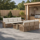 vidaXL Garden Lounge Set 8 pcs Black and Cream White poly rattan