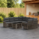 vidaXL Tuinbank Set 9 st Zwart en Crème Wit poly rattan