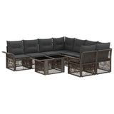 vidaXL Tuinbank Set 9 st Zwart en Crème Wit poly rattan