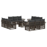 vidaXL Tuinbank Set 13 st Zwart en Crème Wit poly rattan