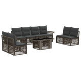 vidaXL Tuinbank Set 9 st Zwart en Crème Wit poly rattan