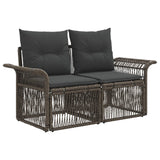 vidaXL Tuinbank Set 5 st Zwart en Crème Wit poly rattan
