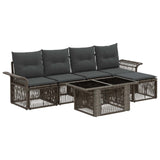vidaXL Tuinbank Set 6 st Zwart en Crème Wit poly rattan