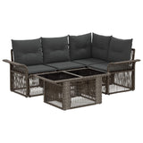 vidaXL Tuinbank Set 5 st Zwart en Crème Wit poly rattan