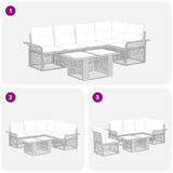 vidaXL Tuinbank Set 6 st Zwart en Crème Wit poly rattan