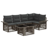 vidaXL Tuinbank Set 6 st Zwart en Crème Wit poly rattan