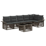 vidaXL Garden Sofa Set 7 pcs Black and Cream White Poly Rattan
