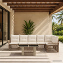 vidaXL Garden Sofa Set 7 pcs Black and Cream White Poly Rattan
