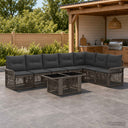 vidaXL Tuinbank Set 8 st Zwart en Crème Wit poly rattan