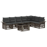 vidaXL Tuinbank Set 8 st Zwart en Crème Wit poly rattan
