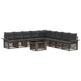 vidaXL Tuinbank Set 10 st Zwart en Crème Wit poly rattan
