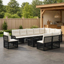 vidaXL Tuinbank Set 11 st Zwart en Crème Wit poly rattan
