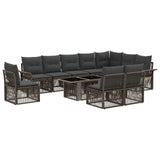 vidaXL Tuinbank Set 11 st Zwart en Crème Wit poly rattan