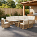 vidaXL Tuinbank Set 11 st Zwart en Crème Wit poly rattan