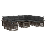 vidaXL Tuinbank Set 11 st Zwart en Crème Wit poly rattan