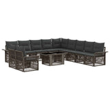 vidaXL Tuinbank Set 12 st Zwart en Crème Wit poly rattan