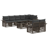 vidaXL Garden Lounge Set 9 pcs Black and Cream White poly rattan