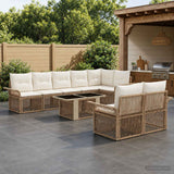 vidaXL Garden Lounge Set 9 pcs Black and Cream White poly rattan