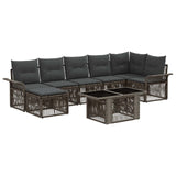 vidaXL Tuinbank Set 8 st Zwart en Crème Wit poly rattan