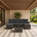 vidaXL Tuinbank Set 7 st Zwart en Crème Wit poly rattan