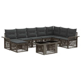 vidaXL Tuinbank Set 9 st Zwart en Crème Wit poly rattan