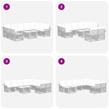 vidaXL Tuinbank Set 10 st Zwart en Crème Wit poly rattan