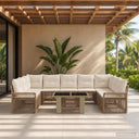 vidaXL Tuinbank Set 10 st Zwart en Crème Wit poly rattan