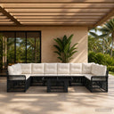 vidaXL Tuinbank Set 11 st Zwart en Crème Wit poly rattan