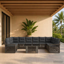 vidaXL Tuinbank Set 11 st Zwart en Crème Wit poly rattan