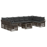 vidaXL Tuinbank Set 11 st Zwart en Crème Wit poly rattan