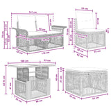 vidaXL Tuinbank Set 10 st Zwart en Crème Wit poly rattan