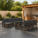 vidaXL Tuinbank Set 11 st Zwart en Crème Wit poly rattan