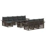 vidaXL Tuinbank Set 11 st Zwart en Crème Wit poly rattan