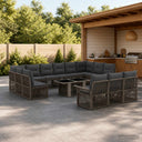 vidaXL Tuinbank Set 14 st Zwart en Crème Wit poly rattan