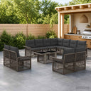 vidaXL Tuinbank Set 12 st Zwart en Crème Wit poly rattan