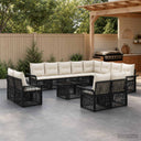 vidaXL Garden Sofa Set 13 pcs Black and Cream White poly rattan