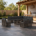 vidaXL Garden Sofa Set 13 pcs Black and Cream White poly rattan