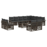 vidaXL Garden Sofa Set 13 pcs Black and Cream White poly rattan
