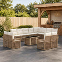 vidaXL Garden Sofa Set 13 pcs Black and Cream White poly rattan