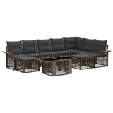 vidaXL Tuinbank Set 10 st Zwart en Crème Wit poly rattan