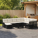 vidaXL Tuinbank Set 11 st Zwart en Crème Wit poly rattan