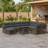 vidaXL Tuinbank Set 11 st Zwart en Crème Wit poly rattan