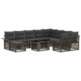 vidaXL Tuinbank Set 11 st Zwart en Crème Wit poly rattan
