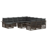 vidaXL Tuinbank Set 13 st Zwart en Crème Wit poly rattan