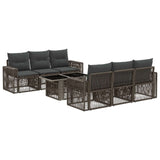 vidaXL Garden Sofa Set 7 pcs Black and Cream White Poly Rattan