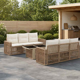 vidaXL Garden Sofa Set 7 pcs Black and Cream White Poly Rattan