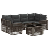 vidaXL Tuinbank Set 7 st Zwart en Crème Wit poly rattan