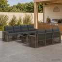 vidaXL Tuinbank Set 8 st Zwart en Crème Wit poly rattan