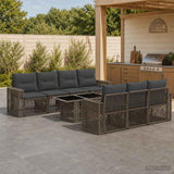 vidaXL Tuinbank Set 8 st Zwart en Crème Wit poly rattan